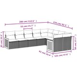  9-dijelni set vrtnih sofa s jastucima crni od poliratana | shoptok.hr