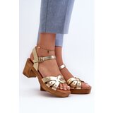 EVENTO Women's High Heel Sandals in Gold Eco Leather Assames | shoptok.hr