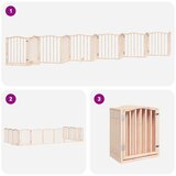  Vrata za pse s vratašcima 12 panela sklopiva 600 cm drvo topole | shoptok.hr