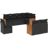  The Living Store Vrtna sedežna garnitura 8-delna z blazinami črn poli ratan - Vrtna Sedežna Garniture, (21443479) | Shoptok.si