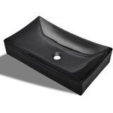  Keramički Kupaonski Umivaonik Crni Pravokutni | shoptok.hr