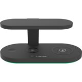 Canyon WS-501 5in1 Wireless charger, with UV sterilizer, with touch button for Running water light, Input QC36W or PD30W, Output 15W/10W/7.5W/5W, USB-A 10W(max), Type c to USB-A cable length 1.2m, 188*90*81mm, 0.249Kg, Black | Eponuda.ba