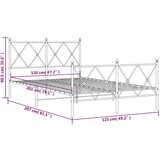  Metalni okvir kreveta uzglavlje i podnožje crni 120x200 cm | shoptok.hr