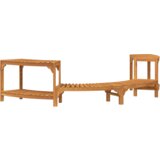  Okruženje za hidromasažnu kadu polukružno 252x111.5x55.5 cm od čvrstog drva bagrema | shoptok.hr