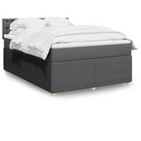 vidaXL Box spring posteljni z vzmetnico temno siv 140x190 cm blago | Shoptok.si