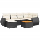  The Living Store Vrtna sedežna garnitura 7-delna z blazinami črn poli ratan - Vrtna Sedežna Garniture, (21451481) | Shoptok.si