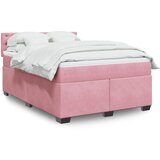 vidaXL Box spring postelja z vzmetnico roza 140x190 cm žamet, (21306061) | Shoptok.si