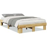 vidaXL posteljni okvir brez vzmetnice 120x200 cm masivni les hrast | Shoptok.si