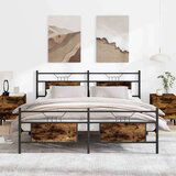 vidaXL Metalni okvir kreveta bez madraca boja hrasta 180x200 cm | shoptok.hr