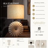 Mauro Ferretti Krem stolna lampa keramička s tekstilnim sjenilom (visina 40 cm) Anemone – | shoptok.hr