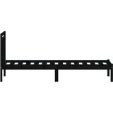  Okvir za krevet od masivnog drva crni 75 x 190 cm UK 2FT6 mali | shoptok.hr