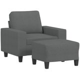  Fotelja s tabureom tamnosiva 60 cm od tkanine | shoptok.hr