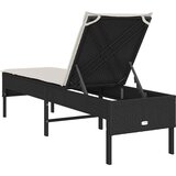  Ležaljka s jastukom crna 55x200x44 cm poli ratan | shoptok.hr