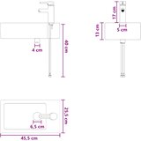  Umivaonik za kupaonicu Mat Crna 45,5 x 25,5 x 13 cm Metal | shoptok.hr