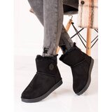 SHELOVET Warm Women's Snow Boots Black with Button | Shoptok.si