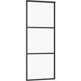  Klizna vrata s priborom crna 76 x 205 cm od ESG stakla | shoptok.hr
