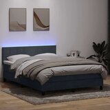vidaXL Box Spring krevet s madracem tamno sivi 140x220 cm samt | shoptok.hr