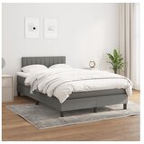 Box spring postelja z vzmetnico temno siva 120x200 cm blago | Shoptok.si