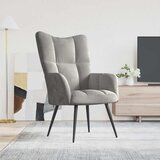 Stolica za opuštanje svjetlosiva baršunasta | shoptok.hr