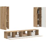  Komplet TV omaric 3 pcs Umetni hrast Konstruiran les - - Rjava - 57.21 - 30 x 31 x 100 cm - 2025-vidaXL-Uvoz_2 | Shoptok.si