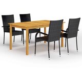 5-dijelni vrtni blagovaonski set crni | shoptok.hr