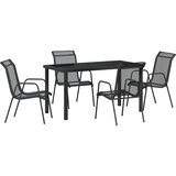  Vrtni set za objed 5 pcs Crna Čelik s prahom premazan | shoptok.hr