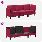  Set namještaja za dnevni boravak 3 pcs Vinska crvena Baršun | shoptok.hr