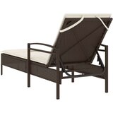  Ležaljka za sunčanje s jastukom smeđa 63x200x81 cm poliratan | shoptok.hr