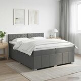  Boxspring krevet s madracem Tamnosiva 200 x 200 cm Tkanina 200 x 200 x 88 cm | Shoptok.si