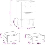  Nočna omarica s predalom Črna 40 x 35 x 65 cm Masivna borovina, (5000233516) | Shoptok.si