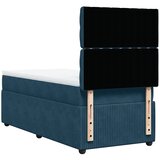 Box spring krevet s madracem plavi 100x200 cm baršunasti | shoptok.hr