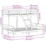  Krevet na kat 80x200/140x200 cm masivna borovina bijela | shoptok.hr