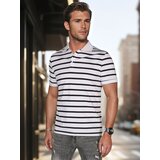 DStreet Koszulka męska polo w paski biała | ePonuda.com