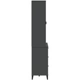  Visoka komoda VIKEN antracit siva 80x40x190 cm masivna borovina | shoptok.hr