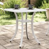 vidaXL Vrtna miza bela 53x53x53 cm liti aluminij | Shoptok.si