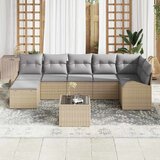vidaXL Kavčna garnitura z blazino s shranjevanjem 8 pcs Bež poli ratan, (5000154265) | Shoptok.si