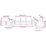  3-dijelni set sofa s jastucima crvena boja vina baršunasti | shoptok.hr