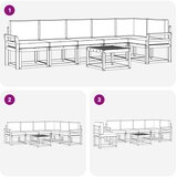  Set vanjskih sofa 7 kom. Bijela i krem Poliester Smeđa 59 x 59 x 37 cm | Shoptok.si