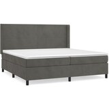 vidaXL Box spring postelja z vzmetnico temno siva 200x200 cm žamet, (20761055) Cene