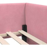 vidaXL Kutni okvir kreveta Ostalo s uzglavljem Ružičasta 90 x 200 cm | shoptok.hr
