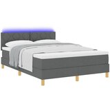 vidaXL Box Spring postelja z vzmetnico in LED temno siva 160x200 cm tkanina Cene