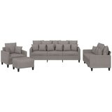  4-dijelni set sofa s jastucima smeđesivi od tkanine | shoptok.hr