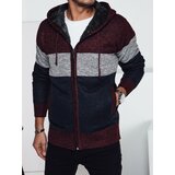 DStreet Sweter męski ocieplany z kapturem bordowy | Shoptok.si