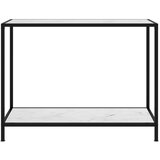 Maison Chic konzolna miza - miza ob steni bela 100x35x75 cm kaljeno steklo, (21786049) Cene
