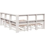  Knjižna postelja brez vzmetnice bela 135x190 cm trdna borovina | Shoptok.si