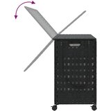  Košara za rublje s kotačima crna 66x35x60 cm od ratana | shoptok.hr
