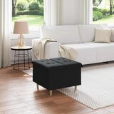  Otoman za pohranu s jastukom Crna 60 x 60 x 45 cm tkanina | shoptok.hr