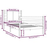  Posteljni okvir iz trdne borovine 90x200 cm, (21073563) | Shoptok.si