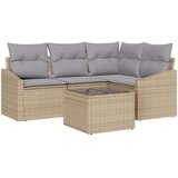  Vrtni Kavč Set Set 5 Bež Ratan Vrtna Jedilna Garnitura, (22065065) | Shoptok.si
