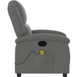 vidaXL Masažni naslanjač temno siv, blago | Shoptok.si